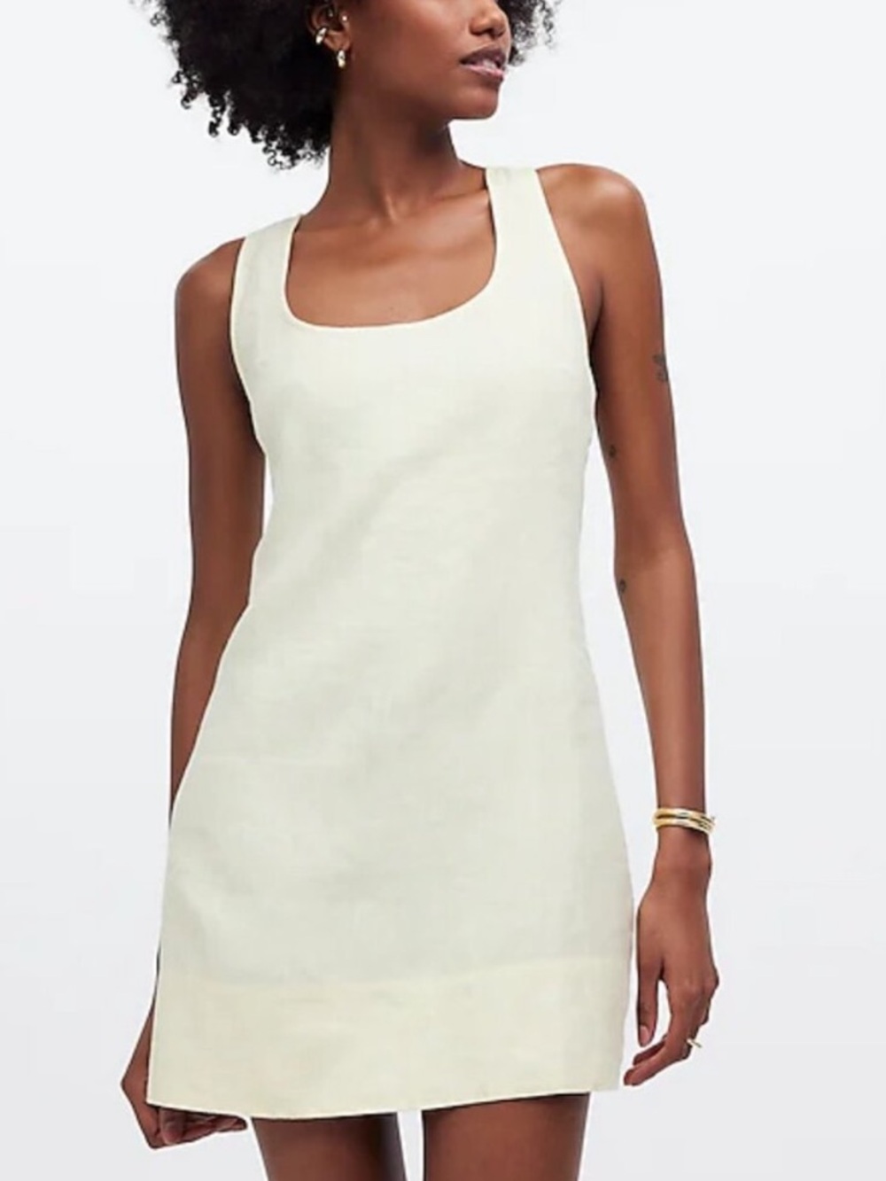 Madewell Cross-Back A-Line Mini Dress in Linen